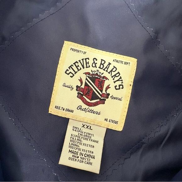 Y2K VTG Michigan Wolverines Varsity Jacket Steve & Barry’s UofM Maize Blue XXL - Picture 6 of 7